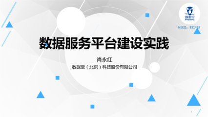 數據驅動未來 肖永紅數據堂PPT與網絡技術服務模式解析